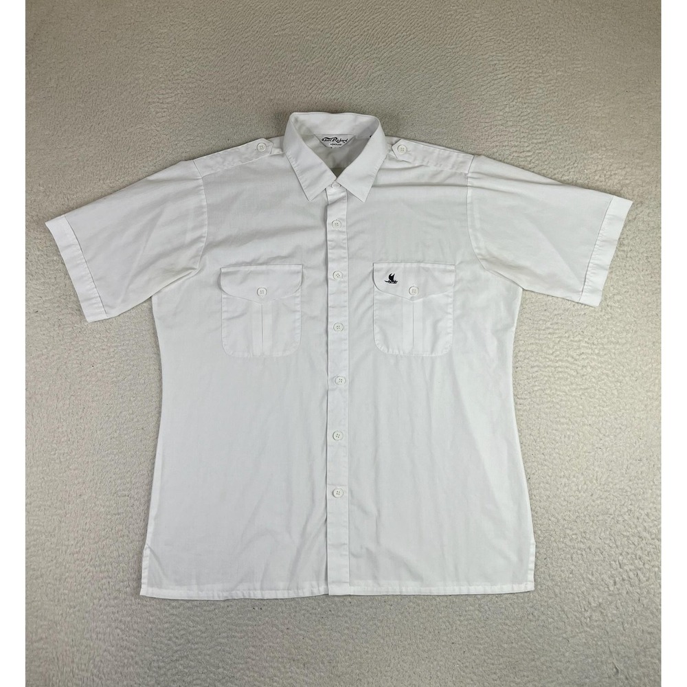 Vintage Tori Richard Mens Large White Sailboat Short Sleeve Button‎ Up Shirt